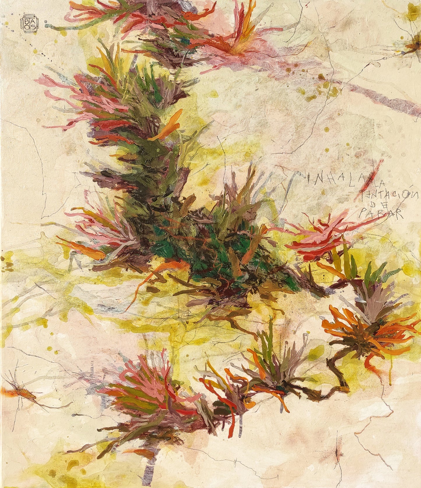 Inhala/ acrílico sobre tela en bastidor 80 x 70 cm (31.49 x 27.55")