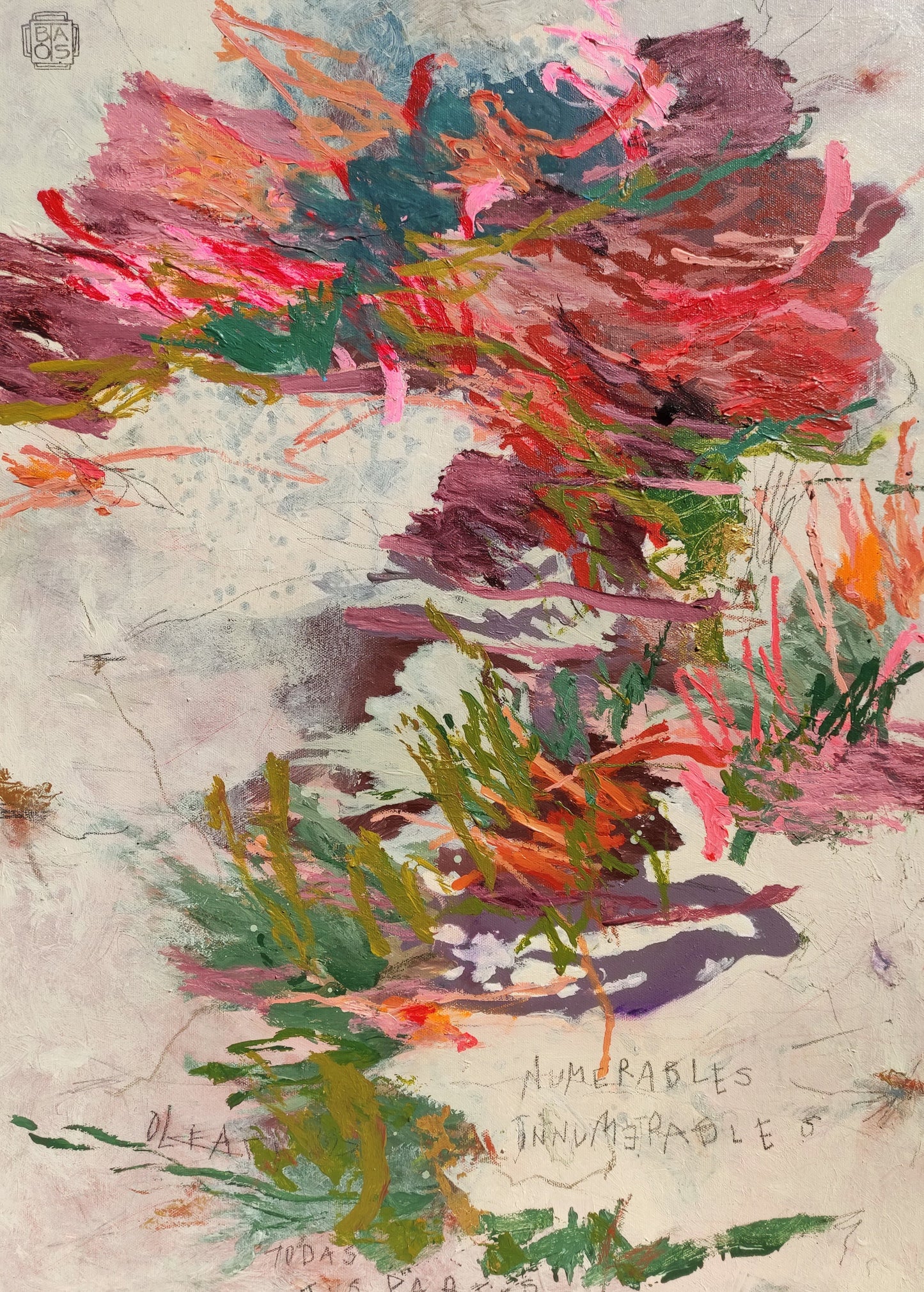 Innumerable/ acrílico sobre tela en bastidor. 70 x 50 x 2 cm.